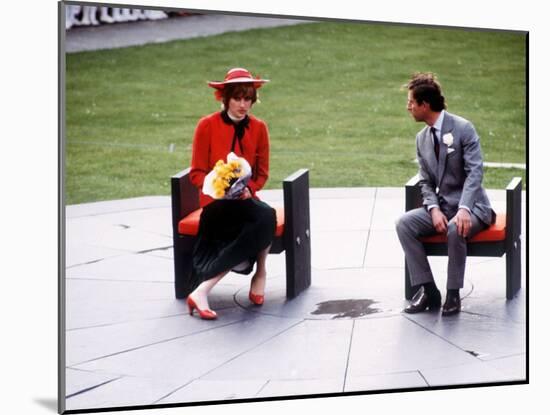 Prince and Princess of Wales at Caernarvon During Tour of Wales, October 1981-null-Mounted Photographic Print