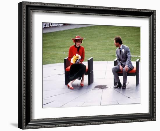 Prince and Princess of Wales at Caernarvon During Tour of Wales, October 1981-null-Framed Photographic Print