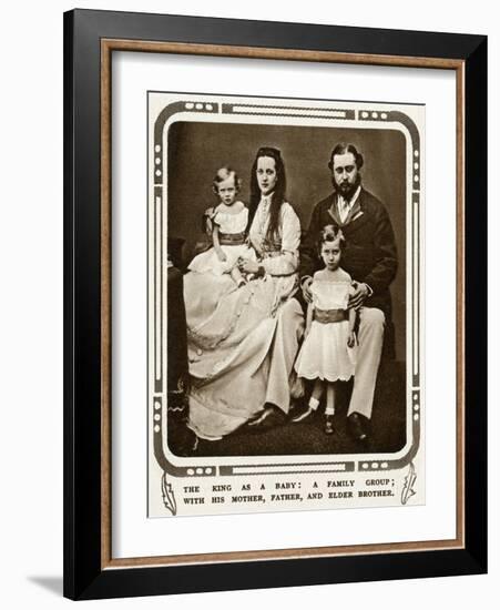 Prince and Princess of Wales with Two Eldest Children-null-Framed Art Print