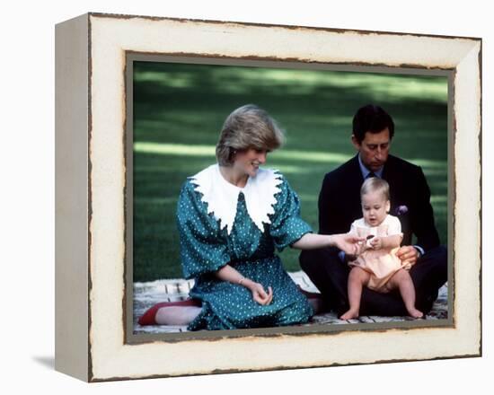 Prince and Princess of Wales with William in New Zealand, April 1983-null-Framed Premier Image Canvas