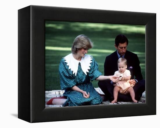 Prince and Princess of Wales with William in New Zealand, April 1983-null-Framed Premier Image Canvas