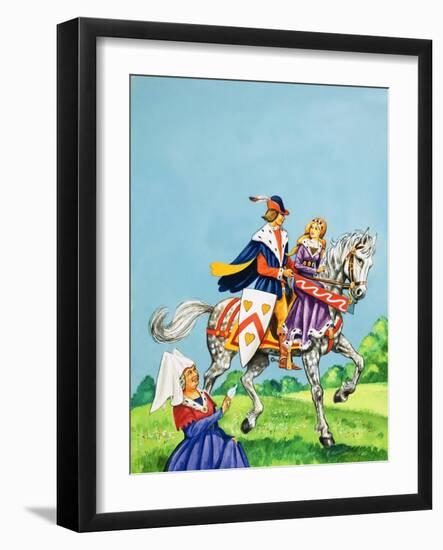 Prince and Princess on a Horse-English School-Framed Giclee Print