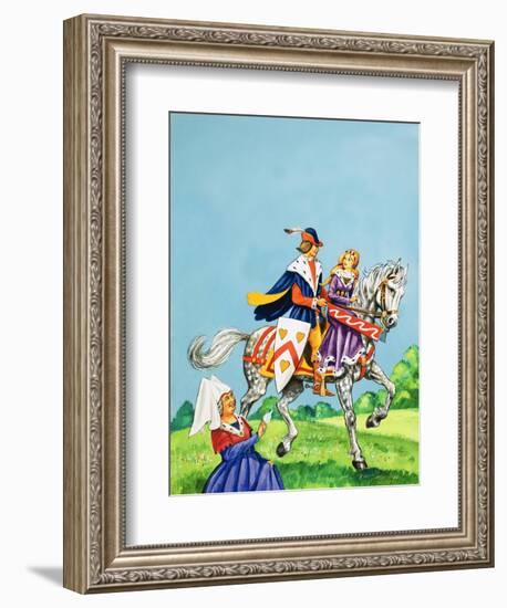 Prince and Princess on a Horse-English School-Framed Giclee Print