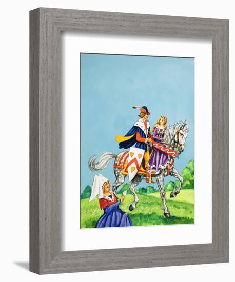 Prince and Princess on a Horse-English School-Framed Giclee Print