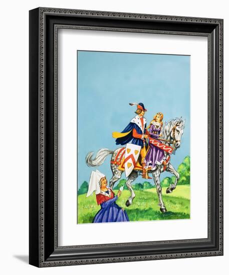 Prince and Princess on a Horse-English School-Framed Giclee Print