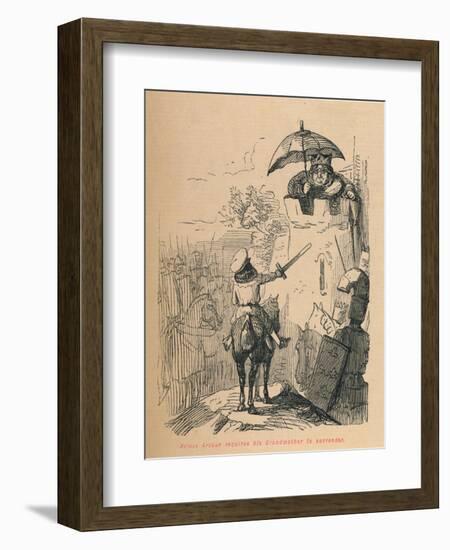 'Prince Arthur requires his Grandmother to surrender', c1860, (c1860)-John Leech-Framed Giclee Print