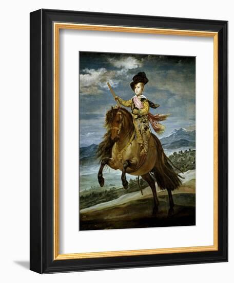 Prince Baltasar Carlos on Horseback, 1634-1635-Diego Velazquez-Framed Giclee Print