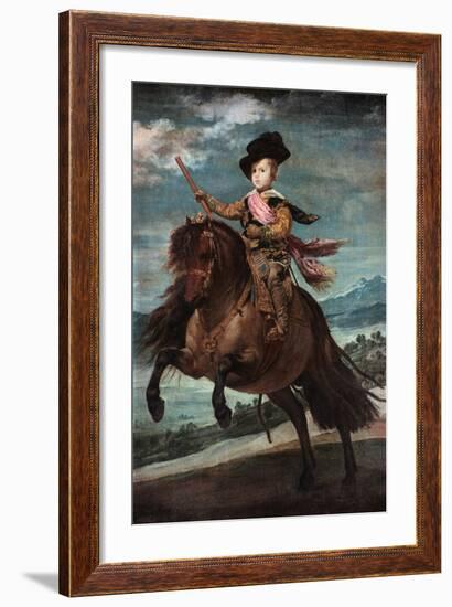 Prince Baltasar Carlos on Horseback, 1635-36-Diego Velazquez-Framed Giclee Print