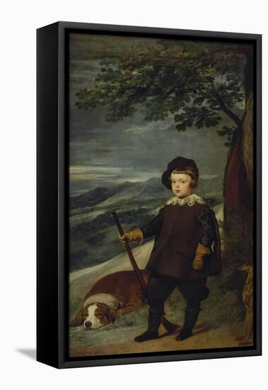 Prince Balthasar Carlos as Hunter, about 1635-Diego Velazquez-Framed Premier Image Canvas