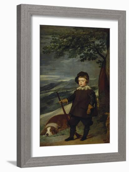 Prince Balthasar Carlos as Hunter, about 1635-Diego Velazquez-Framed Giclee Print