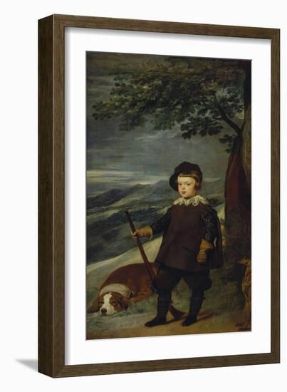 Prince Balthasar Carlos as Hunter, about 1635-Diego Velazquez-Framed Giclee Print