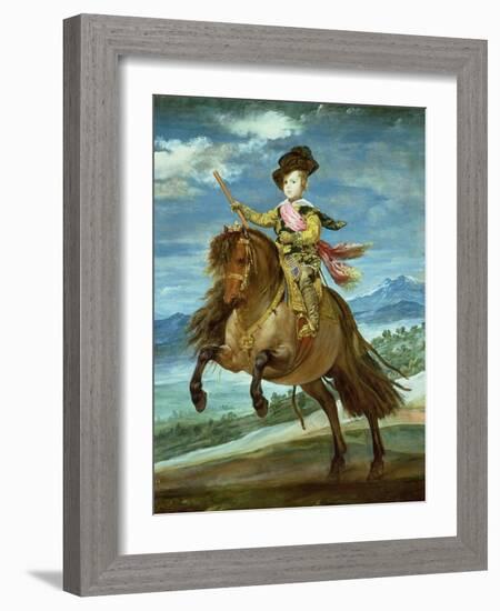 Prince Balthasar Carlos on Horseback, circa 1635-36-Diego Velazquez-Framed Giclee Print