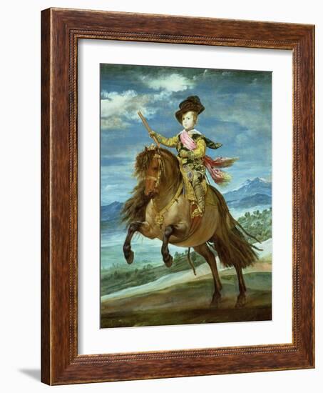 Prince Balthasar Carlos on Horseback, circa 1635-36-Diego Velazquez-Framed Giclee Print