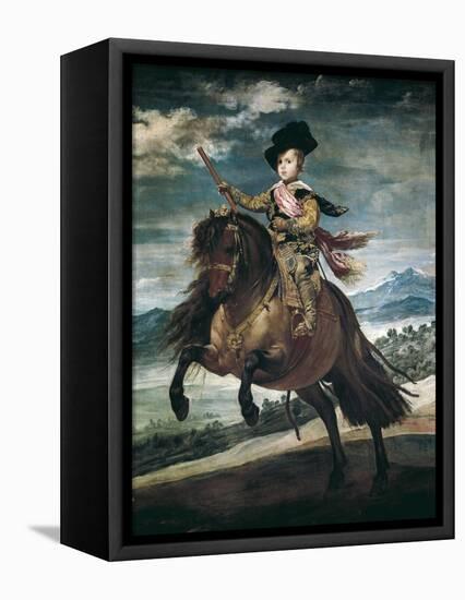 Prince Balthasar Carlos on Horseback-Diego Velazquez-Framed Stretched Canvas