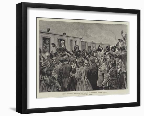 Prince Bismarck's Departure from Berlin, at the Stettin Railway Station-null-Framed Giclee Print