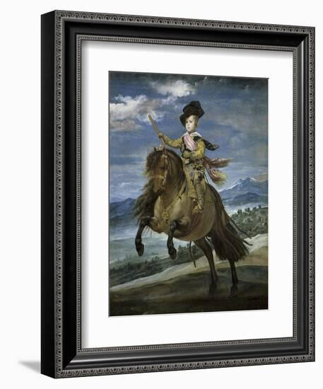 Prince Carlos Balthasar on Horseback, c.1635-Diego Velazquez-Framed Giclee Print