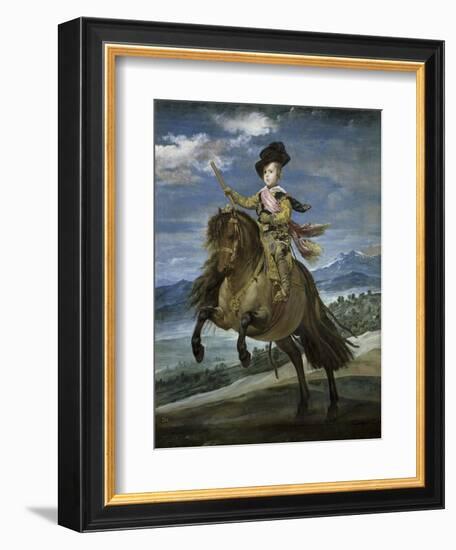 Prince Carlos Balthasar on Horseback, c.1635-Diego Velazquez-Framed Giclee Print