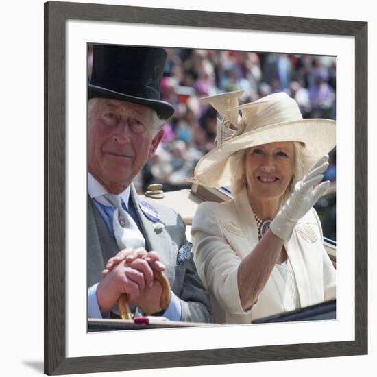 Prince Charles and Camilla at Royal Ascot-Associated Newspapers-Framed Photo