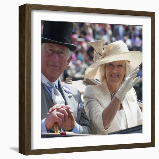 Prince Charles and Camilla at Royal Ascot-Associated Newspapers-Framed Photo