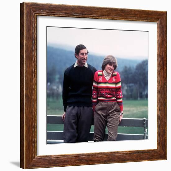 Prince Charles and Lady Diana Spencer at Balmoral May 1981-null-Framed Photographic Print