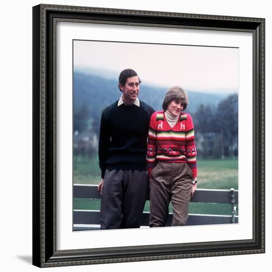 Prince Charles and Lady Diana Spencer at Balmoral May 1981-null-Framed Photographic Print
