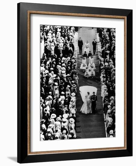 Prince Charles and Lady Diana Spencer Royal Wedding at St Pauls Cathedral in London-null-Framed Photographic Print