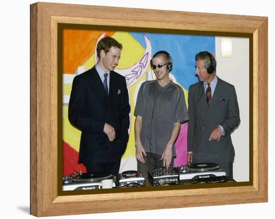 Prince Charles and Prince William visiting Newport in Wales where theu visited the homeless at the -null-Framed Premier Image Canvas