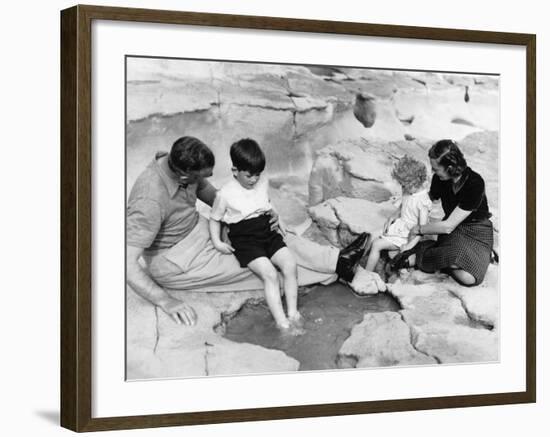 Prince Charles and Princess Anne with Earl and Lady Mountbatten During a Holiday in Malta-null-Framed Photographic Print