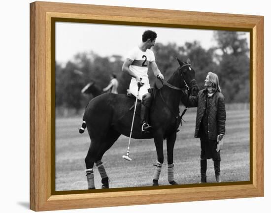 Prince Charles Apologizing to Girlfriend Jane Ward at a Polo Match-null-Framed Premier Image Canvas