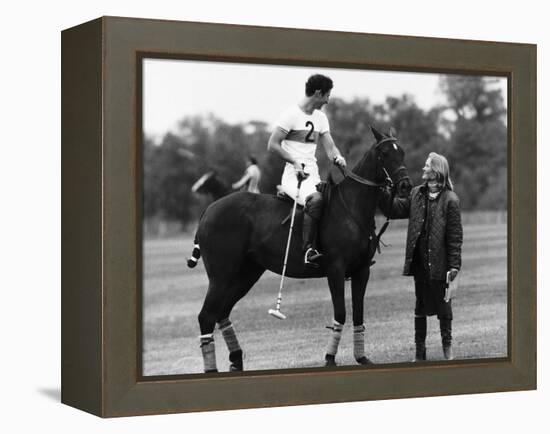 Prince Charles Apologizing to Girlfriend Jane Ward at a Polo Match-null-Framed Premier Image Canvas