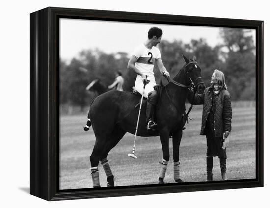 Prince Charles Apologizing to Girlfriend Jane Ward at a Polo Match-null-Framed Premier Image Canvas