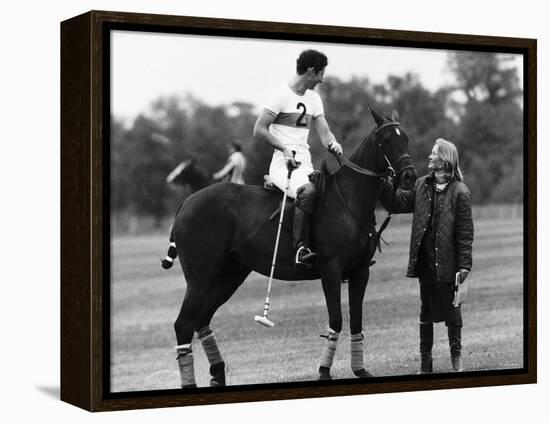 Prince Charles Apologizing to Girlfriend Jane Ward at a Polo Match-null-Framed Premier Image Canvas