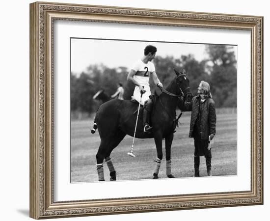 Prince Charles Apologizing to Girlfriend Jane Ward at a Polo Match-null-Framed Photographic Print