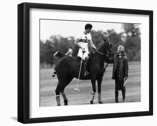 Prince Charles Apologizing to Girlfriend Jane Ward at a Polo Match-null-Framed Photographic Print