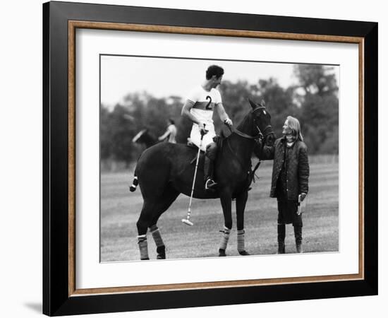 Prince Charles Apologizing to Girlfriend Jane Ward at a Polo Match-null-Framed Photographic Print