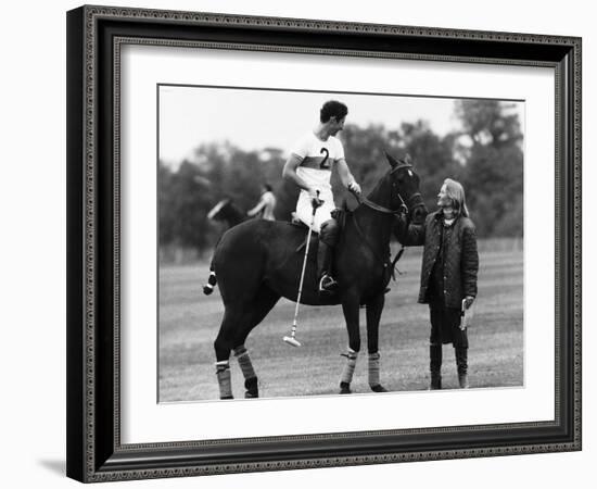 Prince Charles Apologizing to Girlfriend Jane Ward at a Polo Match-null-Framed Photographic Print