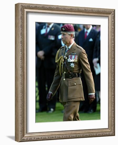 Prince Charles During Ceremony at Oosterbeek Cemetary, Holland-null-Framed Photographic Print