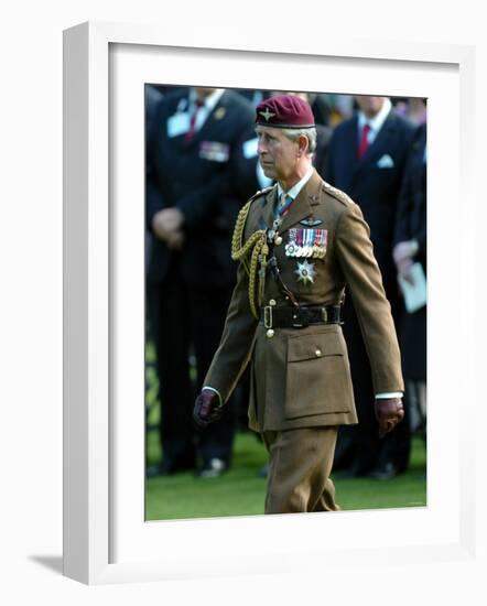 Prince Charles During Ceremony at Oosterbeek Cemetary, Holland-null-Framed Photographic Print