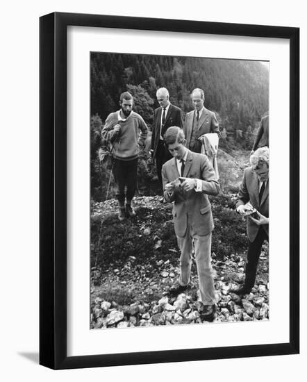 Prince Charles Hikes over Countryside to Old Mine Which Provided Gold-null-Framed Photographic Print