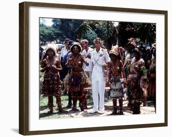 Prince Charles in Papua New Guinea Crowned 10th Lapan of Manus August 1984-null-Framed Photographic Print