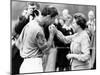 Prince Charles Kisses Hand of Mother Queen Elizabeth II After Presented with a Consolation Prize-null-Mounted Photographic Print