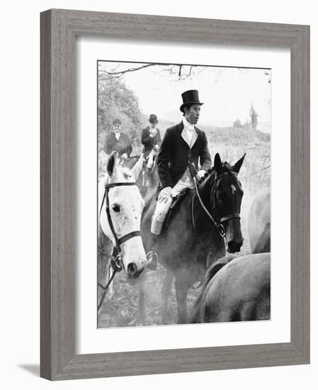 Prince Charles on the Duke of Beaufort's Hunt in the Gloucester Countryside-null-Framed Photographic Print