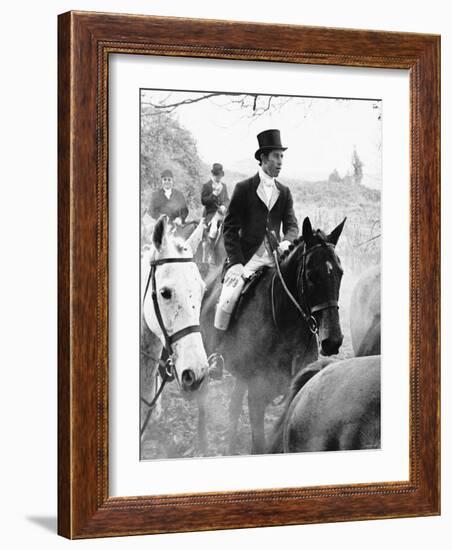 Prince Charles on the Duke of Beaufort's Hunt in the Gloucester Countryside-null-Framed Photographic Print