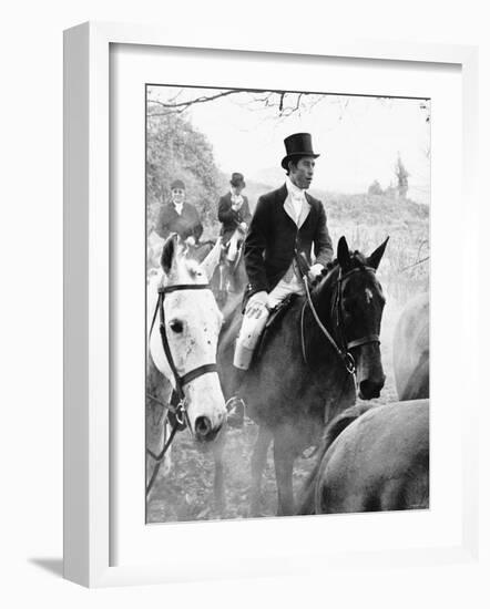 Prince Charles on the Duke of Beaufort's Hunt in the Gloucester Countryside-null-Framed Photographic Print