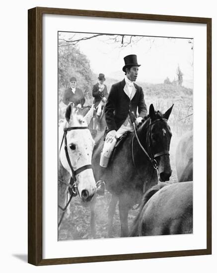 Prince Charles on the Duke of Beaufort's Hunt in the Gloucester Countryside-null-Framed Photographic Print