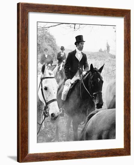 Prince Charles on the Duke of Beaufort's Hunt in the Gloucester Countryside-null-Framed Photographic Print