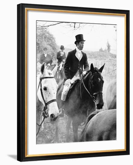 Prince Charles on the Duke of Beaufort's Hunt in the Gloucester Countryside-null-Framed Photographic Print