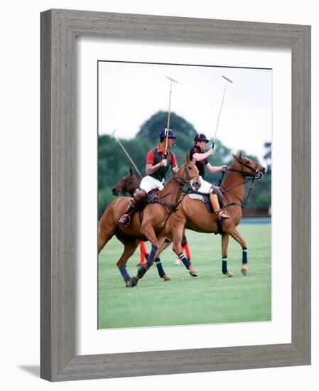 Prince Charles Playing Polo at Smiths Lawn, Windsor May 1987-null-Framed Photographic Print