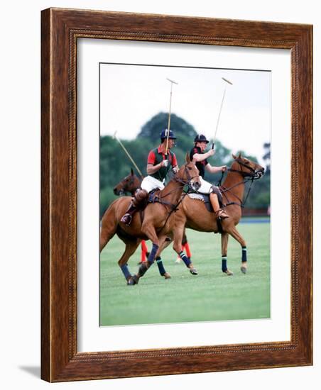 Prince Charles Playing Polo at Smiths Lawn, Windsor May 1987-null-Framed Photographic Print