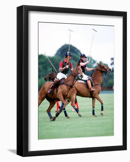 Prince Charles Playing Polo at Smiths Lawn, Windsor May 1987-null-Framed Photographic Print